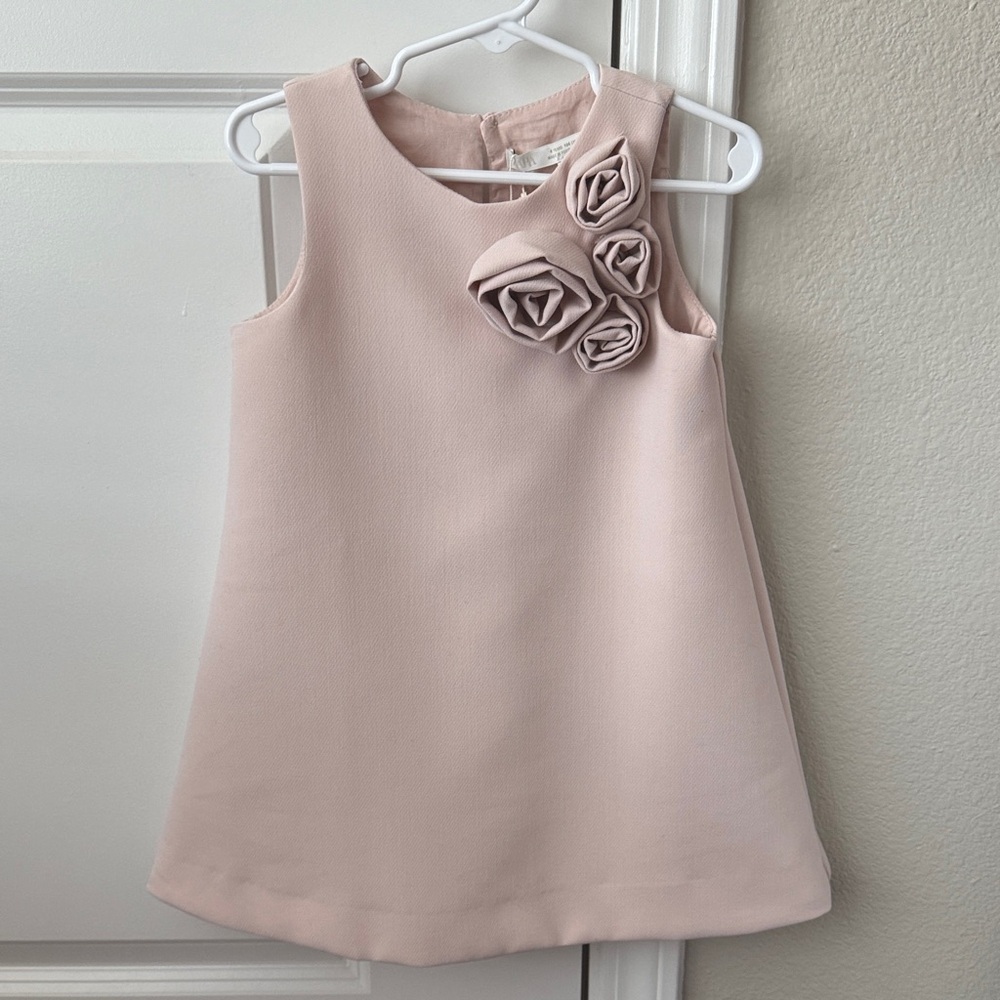 Zara Soft Pink Kids Formal Dress with Rosette Details